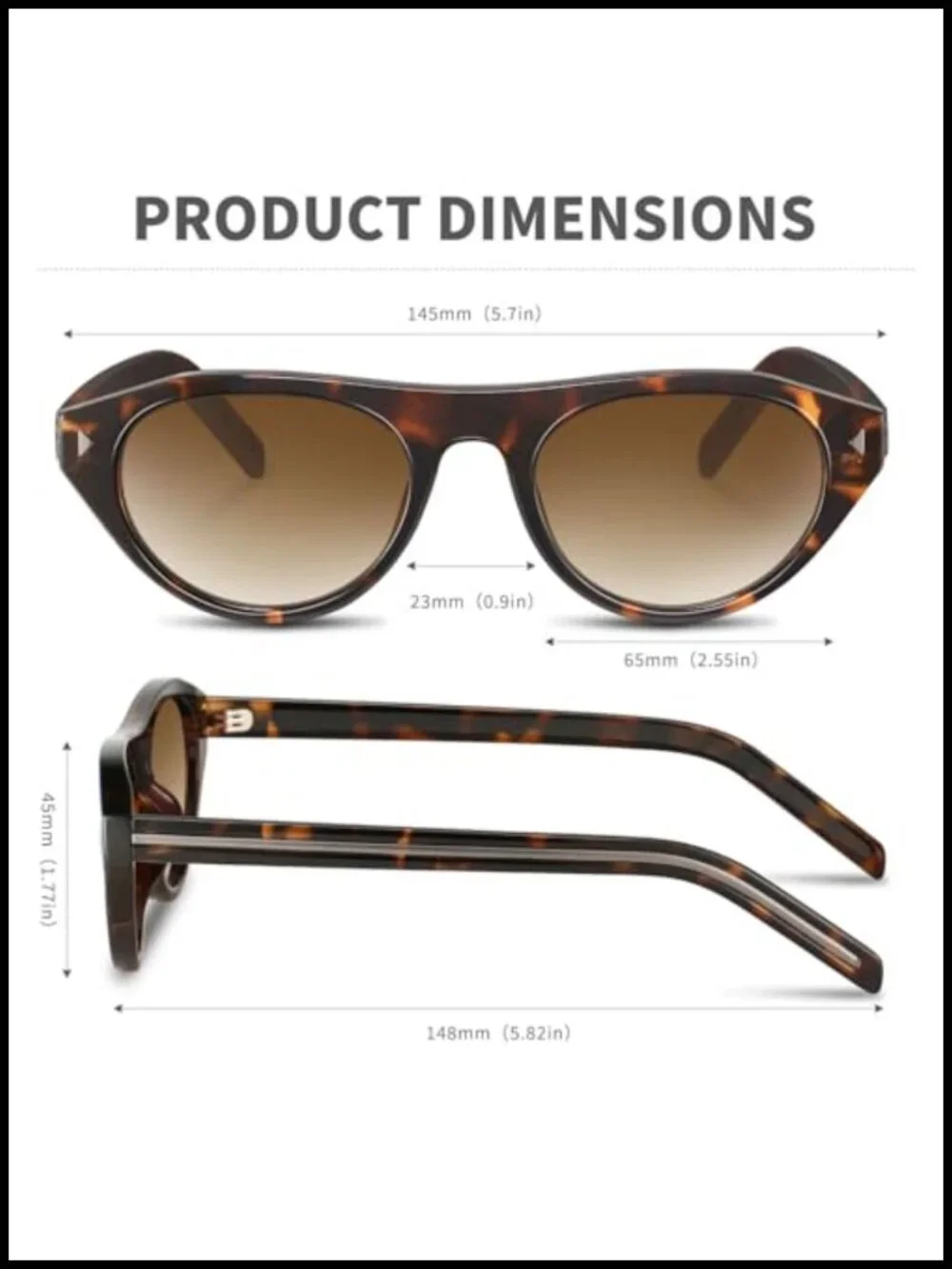 Retro Oval Sunglasses UV400 Protection Plastic Frame